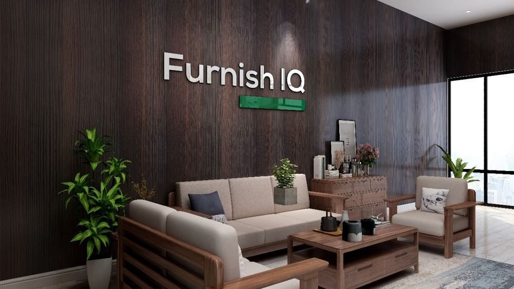 Logo on an office feature wall