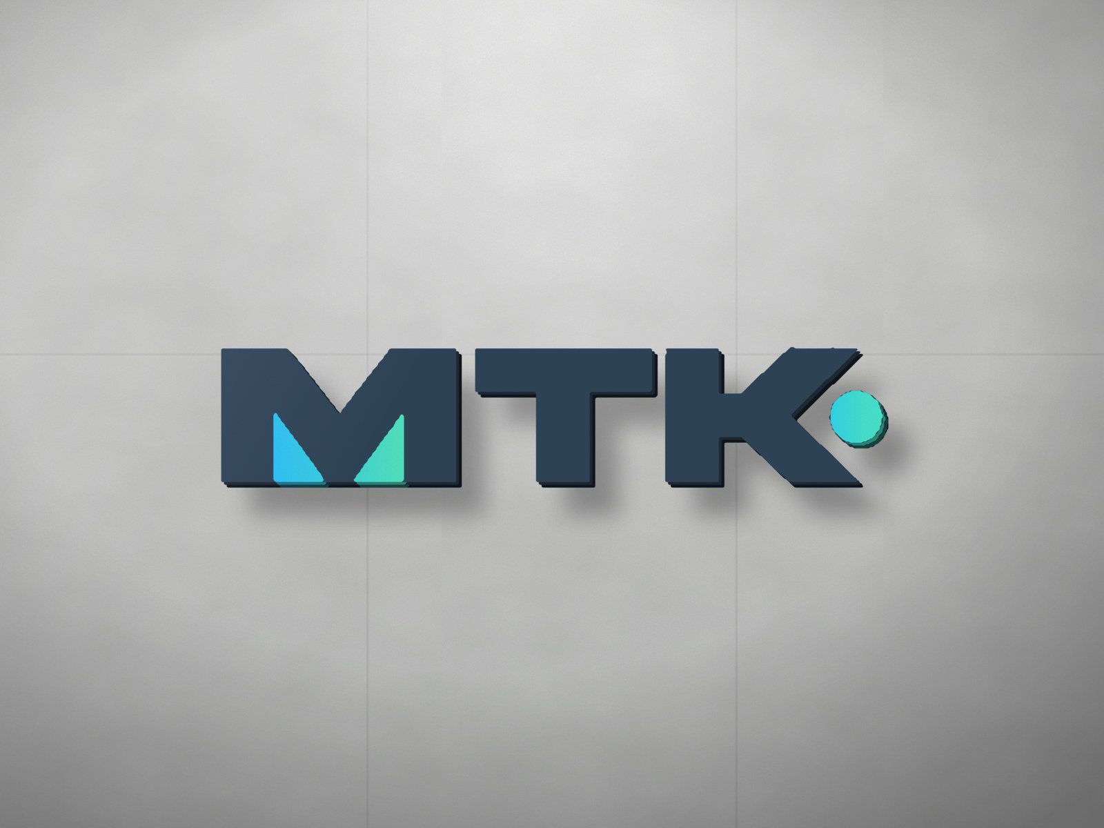Dimensional logo mounted on a wall