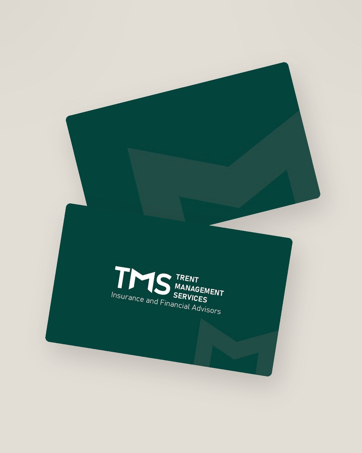 Business cards carrying the logo