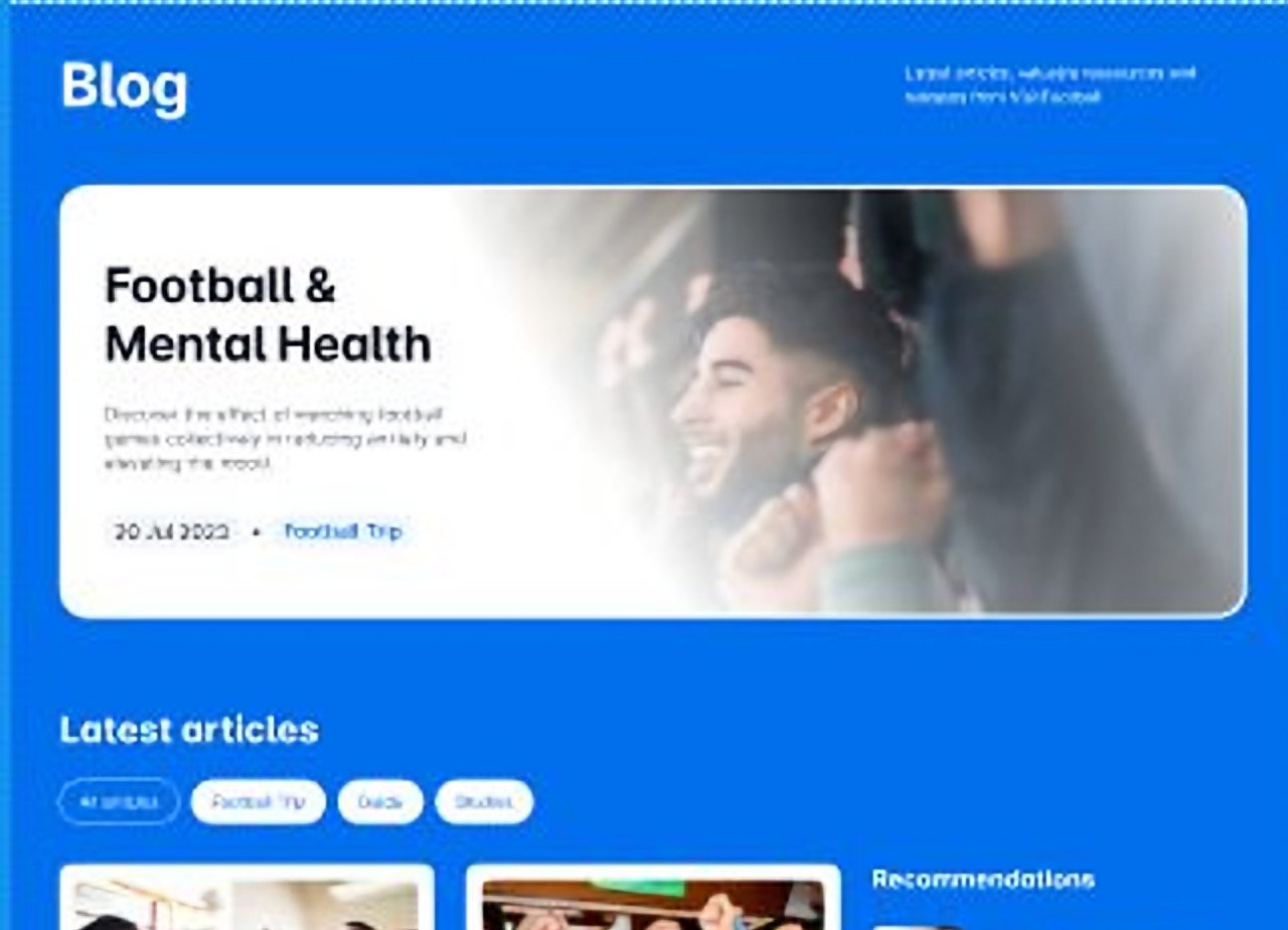 Blog page in a browser window
